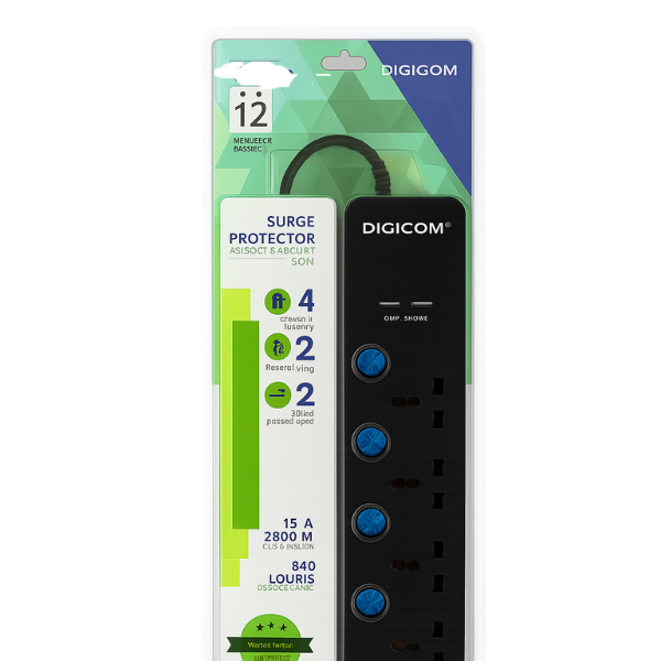 Digicom 4 universal sockets multiplug